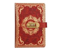 KHASCBNF Diario Con Codice Quaderno A5 Vintage PU Password Blocco Note Privacy Registro Segreto Ufficio Cancelleria Diario in Pelle Forniture Scolastiche(Brown)