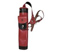 KHASCBNF Portafrecce per Tiro con L'Arco Porta Freccia in Pelle con Arco e faretra for Spalla Posteriore Custodia Grande Borsa da Cintura Cinghie Fatte a Mano(Red 1)