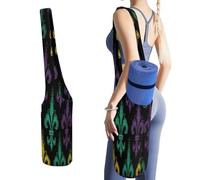 KHAUERBC Borsa da palestra 3D Fleur De Lis Mardi Gras Oga Mat Carrier, borsa da yoga per donne e uomini. Borsa tote in tela leggera per yoga, pilates, studio, allenamento, uso all'aperto
