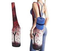 KHAUERBC Borsa da palestra con albero rosso con cuore e albero, borsa per tappetino da yoga, per donne e uomini. Borsa in tela leggera per yoga, pilates, studio, allenamento, uso all'aperto