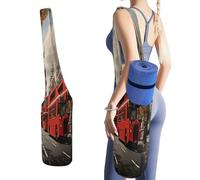 KHAUERBC Borsa da palestra con autobus rosso Oga, borsa per tappetino da yoga, per donne e uomini. Borsa in tela leggera per yoga, pilates, studio, allenamento, uso all'aperto