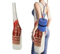 KHAUERBC Borsa da palestra con corona rossa Oga, borsa per tappetino da yoga, per donne e uomini. Borsa in tela leggera per yoga, pilates, studio, allenamento, uso all'aperto