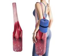 KHAUERBC Borsa da palestra con cuore rosso e glitter rosa, borsa per tappetino da yoga, borsa per tappetino da yoga per donne e uomini. Borsa in tela leggera per yoga, pilates, studio, allenamento