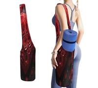 KHAUERBC Borsa da palestra con motivo a cuore con rose rosse, borsa per tappetino da yoga, per donne e uomini. Borsa in tela leggera per yoga, pilates, studio, allenamento, uso all'aperto