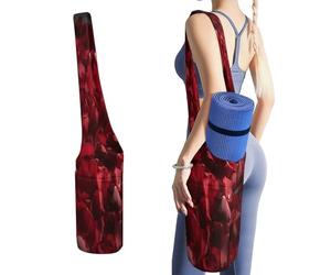 KHAUERBC Borsa da palestra con petali di rosa sparsi, borsa Oga per tappetino da yoga, per donne e uomini. Borsa in tela leggera per yoga, pilates, studio, allenamento, uso all'aperto
