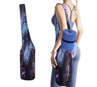 KHAUERBC Borsa da palestra con rose viola con una bella farfalla su di esso, borsa per tappetino da yoga, per donne e uomini. Borsa in tela leggera per yoga, pilates, studio, allenamento, uso