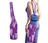 KHAUERBC Borsa da palestra viola con motivo amore Oga, borsa per tappetino da yoga, per donne e uomini. Borsa in tela leggera per yoga, pilates, studio, allenamento, uso all'aperto