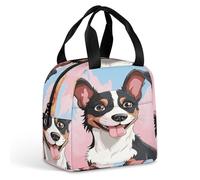 KHAUERBC Borsa per il pranzo con cane Rat Terrier, per donne e uomini, a prova di perdite, resistente e riutilizzabile, per lavoro, viaggi, attività all'aperto