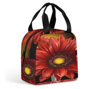 KHAUERBC Borsa portapranzo con girasole rosso, per donne e uomini, a prova di perdite, resistente e riutilizzabile, per lavoro, viaggi, attività all'aperto