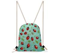 KHAUERBC Coccinelle rosse su uno sfondo blu, borsa con coulisse resistente agli spruzzi, borsa da palestra con cinghie regolabili, zaino per sport, palestra, viaggi, nuoto