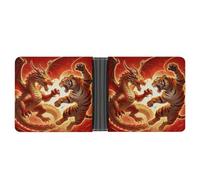 KHAUERBC Dragon Versus Tiger - Portafoglio da uomo in pelle sintetica ultra morbida, facile da trasportare, portafoglio da uomo, design compatto, portafoglio da uomo in pelle PU, design classico a due