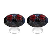KHAUERBC Maniglie rotonde per armadietti a farfalla rossa da 2,8 cm, per cassetti in acciaio inox con vite, pomelli per armadietti per comò, bagno, porta della cucina