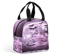 KHAUERBC Purple Moon - Borsa portapranzo per donne e uomini, a prova di perdite, resistente e riutilizzabile, per lavoro, viaggi, attività all'aperto