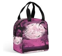 KHAUERBC Purple Moon2 - Borsa portapranzo per donne e uomini, a prova di perdite, resistente e riutilizzabile, per lavoro, viaggi, attività all'aperto