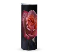 KHAUERBC Rose4 tazza da viaggio con manico, 590 ml, bicchiere da caffè da viaggio, in acciaio inox, isolamento sottovuoto, a doppio strato, adatto per portabicchieri del veicolo