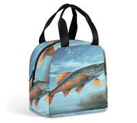 KHAUERBC Safflower - Borsa per il pranzo con pesce volante, per donne e uomini, a prova di perdite, resistente e riutilizzabile, per lavoro, viaggi, attività all'aperto
