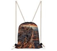 KHAUERBC San Francisco, borsa con coulisse resistente agli spruzzi, borsa da palestra con cinghie regolabili, zaino per sport, palestra, viaggi, nuoto