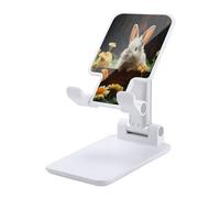 KHAUERBC Supporto per telefono a forma di coniglio e fiore, regolabile in altezza e angolazione, supporto per telefono con telefoni da 4 a 13 pollici, iPad e tablet, supporto per telefono cellulare