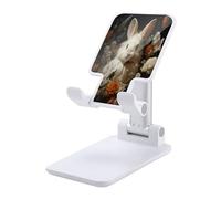 KHAUERBC Supporto per telefono con coniglio e fiori, regolabile in altezza e angolo, supporto per telefono con telefoni da 4 a 13 pollici, iPad, tablet, supporto per telefono cellulare per scrivania