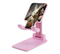 KHAUERBC Supporto per telefono con coniglio e fiori, regolabile in altezza e angolo, supporto per telefono con telefoni da 4 a 13 pollici, iPad, tablet, supporto per telefono cellulare per scrivania