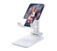 KHAUERBC Supporto per telefono con coniglio in ghirlanda, altezza e angolazione regolabili, supporto per telefono con schermo da 4 a 13 pollici, iPad, tablet, cellulare, per scrivania, viaggi