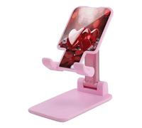 KHAUERBC Supporto per telefono con cuori rossi di San Valentino regolabili in altezza e angolazione, supporto per telefono con telefoni da 4 a 13 pollici, iPad, tablet, supporto per telefono cellulare