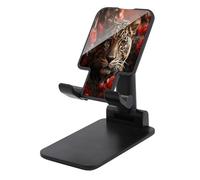 KHAUERBC Supporto per telefono con rosa rossa e tigre regolabile in altezza e angolazione, supporto per telefono con telefoni da 4 a 13 pollici, iPad e tablet, supporto per telefono cellulare per