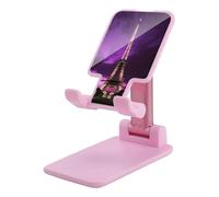 KHAUERBC Supporto per telefono con torre Eiffel viola, regolabile in altezza e angolazione, supporto per telefono con telefoni da 4 a 13 pollici, iPad, tablet, cellulare, per scrivania, viaggi