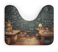 KHAUERBC Tappetini da bagno per scuola matematica per tappetino a forma di U, resistenti allo sporco, in pile corallo, antiscivolo, impermeabile, super assorbente, facile da pulire.