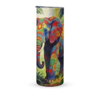 KHAUERBC Tazza da viaggio colorata con manico a elefante, 590 ml, bicchiere da caffè da viaggio, in acciaio inox, isolamento sottovuoto, a doppio strato, adatto per portabicchieri del veicolo