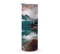 KHAUERBC Tazza da viaggio con manico a lago, 590 ml, bicchiere da caffè da viaggio, in acciaio inox, isolamento sottovuoto, a doppio strato, adatto per portabicchieri per veicoli