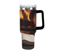 KHAUERBC Tazze da libro di vino rosso con cannuccia e manico, tazza da caffè a doppia parete isolante sottovuoto, bottiglie d'acqua per caffè freddo, tè, bevande calde e fredde