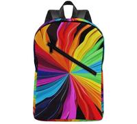 KHAUERBC Zaino casual colorato dai colori dell'arcobaleno, zaino da escursionismo, sottile e robusto, zaino per computer portatile per weekend, escursionismo