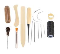 KHBUAB 21 Pezzi Set di Strumenti per Legatoria con Filo di Lino Cerato, Aghi Curvi a Cruna Larga e Punteruolo per Rilegatura Fai da Te, Kit Base per Principianti in Lavori Artigianali e