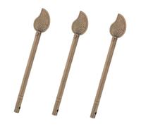 KHBUAB 3 Pezzi Perno di Bloccaggio per Porta in Ottone, Forma Foglia, 11cm, Stile Classico Cinese, per Armadio e Mobili