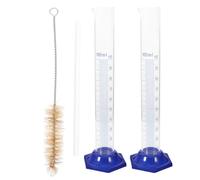 KHBUAB 4 Pezzi Cilindri di Misura in Vetro da 100ml Base Rotonda Resistente al Calore per Laboratorio di Chimica Lettura Precisa del Livello Liquido
