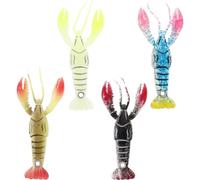 KHBUAB 4 Pezzi Esca Artificiale Morbida Gambero 95mm in Silicone, Fake Fishing Bait per Pesca, Facile da Usare, per Pesci, la Pesca