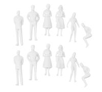 KHBUAB 50 Pezzi Mini Figure Bianche 12mm in Plastica 1: 150, Modellini | Dipingere, per Scenari Ferroviari e Architettonici, Studenti di Architettura, Bacheche Scolastiche