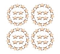 KHBUAB 50 Pezzi Stelle in Legno Beige a Cinque Punte per Artigianato, Facili da Usare e Versatili per Attività di Pittura e Decorazioni Fai da Te Natalizie