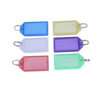 KHBUAB 60 Etichette Chiave in Plastica Colorate con Anelli e Inserti di Carta Bianca, 60 Pezzi per Organizzare Chiavi e Valigie in Hotel e Armadietti Porta Chiavi