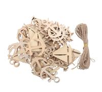 KHBUAB 60 Pezzi Barchette Decorative in Legno Non Finito per Artigianato, Timone Decorativo e Ancora, Materiale in Pannello di Densità, per Decorazioni a Tema Nautico e Feste