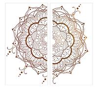 KHBUAB Adesivi Murali Mandala Marrone in Pvc 2 Pezzi per Cucina e Piastrelle Vecchie, Decorazioni Murali Delicate, Facili da Usare senza Residui Appiccicosi