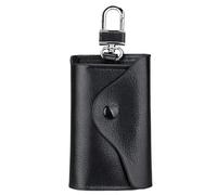 KHBUAB Borsa Porta Chiavi in Pelle Nera Fermagli da Cintura, Portachiavi Auto per Uomo e Donna, Custodia Protettiva Anti-graffio per Chiavi Auto, Accessorio Automobilistico da Indossare