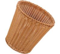 KHBUAB Cestino in Vimini Marrone da Scrivania, Plastico, Rustico per Carta | Stile Pastorale Naturale, per Casa e Dormitorio, Ordine Ordinato, Decorazione Estetica, Piccolo Spazio