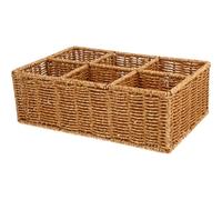 KHBUAB Cesto Porta Posate in Rattan Plastico Divisore per Posate, Design Salvaspazio Multifunzionale, Elegante e Pratico per Cucina e Tavola