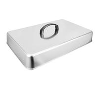 KHBUAB Coperchio Barbecue Rettangolare Resistente al Calore in Acciaio Inox, Copertura per Bistecche e Formaggio, Facile da Pulire per Interni ed Esterni