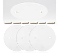KHBUAB Coperture per Placche Elettriche Rotonde 4 Pezzi 4.33X4.33X0.08In in Plastica per Soffitto e Parete Installazione senza Attrezzi per Ambienti Interni