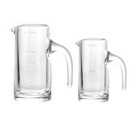 KHBUAB Decanter per Liquori e Caraffe Graduate in Vetro 100Ml e 150Ml Scala Stampata per Misurazione Facile in Casa e Ristoranti Set da 2 Pezzi