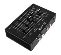 KHBUAB Equalizzatore Bilanciamento e Controllo Volume a 3 Fasce Stereo | Preamp per Stereo Domestico, Amplificazione Stabile, Compatibile Giradischi e Pc, Colore Nero