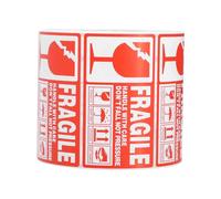 KHBUAB Etichette Adesive Fragile 90x50mm Colore Rosso e Bianco 1000 Pezzi Rotolo per Imballaggio Spedizioni con Adesivo Maneggiare con Cura per Pacchi Fragili e Avvertenza sulla Cura